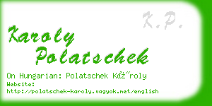 karoly polatschek business card